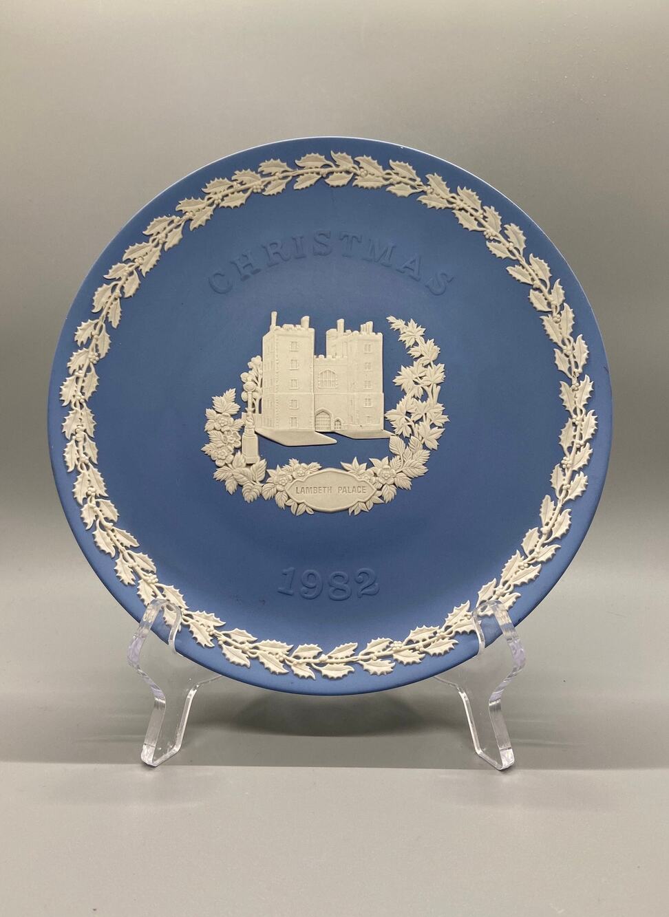 Vintage Wedgwood Blue Jasper Featuring Lambeth Palace Collectable Plate 1982